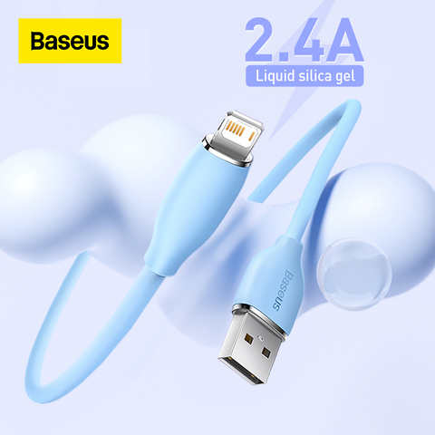 USB-кабель Baseus с жидким силикагелем, а, зарядный кабель для iPhone 14 13 12 11 Pro Max, провод для быстрой зарядки и передачи данных, шнур 1005003646913680