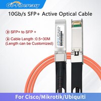 SFP 10G AOC кабель 1 м, 2 м, 3 м, 5 м, 10 м, 15M.SFP + к SFP + Активный оптический кабель для Cisco,HuaWei,MikroTik,Dell, волоконный переключатель Netgear и т. Д. 1005003654713992