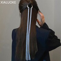XIALUOKE, винтажные гиперболы геометрические, металлическая цепочка, шпильки для волос, Женская оплетка, повязка на голову, длинные кисточки, украшения для волос, аксессуары для невесты 1005003659186947