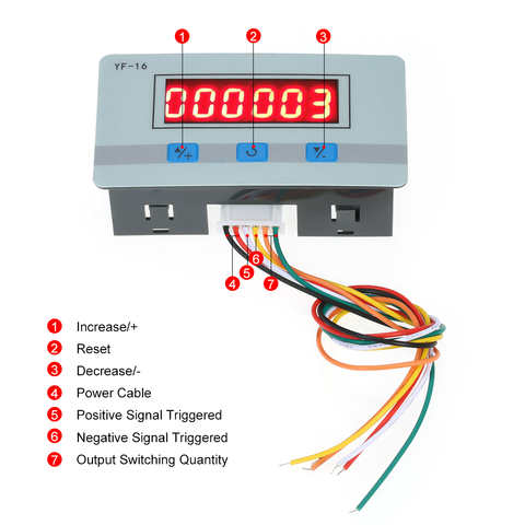 СВЕТОДИОДНЫЙ цифровой мини-счетчик DC/AC5V ~ 24V, электронный тотализатор с интерфейсом NPN и PNP сигнала, диапазон подсчета 1 ~ 999999 раз 1005003671258170