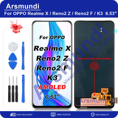 ЖК-дисплей AMOLED для OPPO Realme X Reno2Z Reno2F, сенсорный экран с дигитайзером для OPPO K3 Reno 2Z 2F, замена 1005003679223534