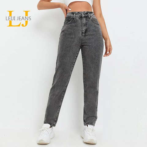 Женские серые джинсы с завышенной талией, зауженные джинсы, джинсы 100 кг, эластичные 6XL, свободные женские джинсы полной длины, 2023 1005003681003454