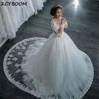 Свадебное платье с длинным рукавом, блестками и длинными рукавами 1005003682217456