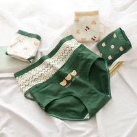 Симпатичные женские трусики с принтом медведей, хлопковое зеленое женское эластичное нижнее белье, дышащий домашний костюм 1005003691727379