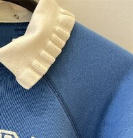 Женский хлопковый свитшот с круглым воротником, повседневный свободный синий пуловер с надписью, весна 2022 1005003692697508