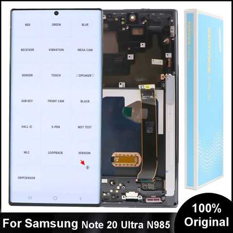 Оригинальный Note 20 Ultra ЖК-дисплей с рамкой для Samsung Galaxy Note20 Ultra N985F SM-N985F/DS N986B 5G дисплей сенсорный экран дигитайзер 1005003693569289