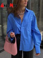 Женская хлопковая рубашка на пуговицах, с длинным рукавом и отложным воротником, цвет на выбор 1005003696996857