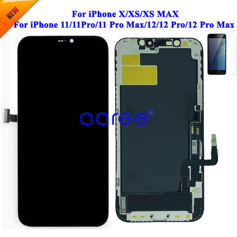 GW OLED ЖК-дисплей для iPhone X ЖК-дисплей для iPhone XS MAX 11/11 Pro/12/12 Pro дисплей ЖК-экран сенсорный дигитайзер сборка 1005003697698131