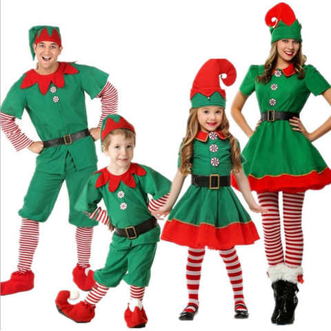 Рождественские костюмы для косплея и Хэллоуина для детей, платье Elby для мальчиков и девочек с шляпой, обувью, подарок на Новый год, карнавал, вечевечерние, Санта-Клаус 1005003703001132