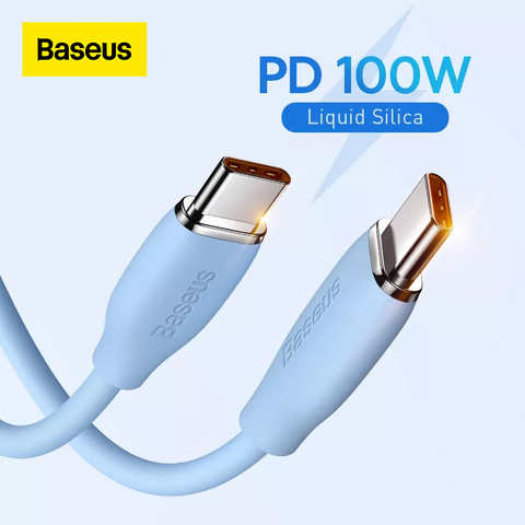 Baseus 100 Вт 6A супер быстрая зарядка PD Type C жидкий силиконовый USB C кабель для Huawei Быстрая зарядка для ноутбуков MacBook зарядный кабель 1005003707701908