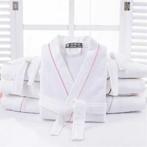 Весенний длинный банный халат из 100% хлопка, кимоно, мужской легкий вафельное полотенце с длинными рукавами, халат, одежда для сна, женский халат, повседневный 1005003708497568