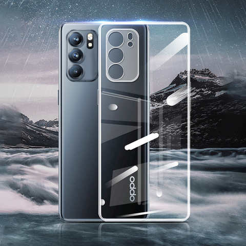 Прозрачная Тонкая искусственная кожа для OPPO Reno 6 Pro Plus 6Z мягкая прозрачная Высококачественная оригинальная задняя крышка из ТПУ Reno6 6Pro 4G чехол для телефона Carcasa 1005003711857412