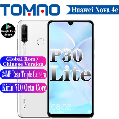Официальный смартфон Huawei P30 Lite Nova 4e с глобальной прошивкой, HiSilicon Kirin 710, 6,15 дюйма, Android 9,0, 3340 мАч, тройная тыловая камера 24 МП 1005003712771184
