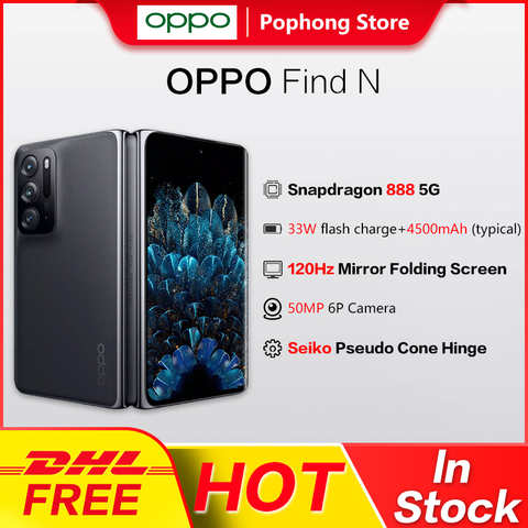 DHL Free OPPO Find N 5G мобильный телефон 7,1 ''AMOLED сложенный экран Snapdragon 888 Octa Core 33W SuperFlash Charge NFC Google Play 1005003714740733
