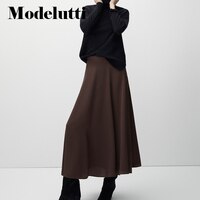 Женская длинная юбка Modelutti, элегантная однотонная атласная юбка, весна-осень 2023 1005003715695008