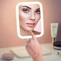 Светодиодное зеркало для макияжа светильник кой, настольное косметическое зеркало с USB-разъемом, вращающееся регулируемое затемнение 1005003717663119