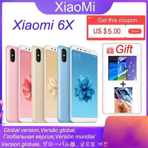 Смартфон xiaomi Mi 6X, 4 + 64 ГБ, Snapdragon 660, 1080x2160 пикселей, быстрая зарядка, 18 Вт 1005003720330582