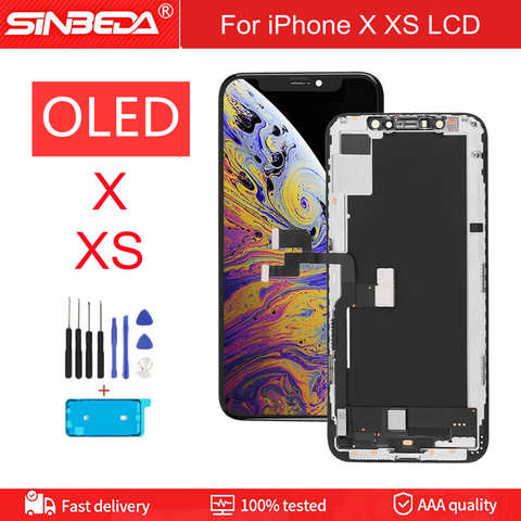 100% тест для Iphone X OLED ЖК-дисплей сенсорный экран для iPhone XS LCD сенсорный дигитайзер сборка Замена 1005003726265407