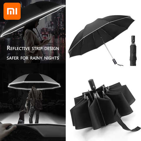 Модный портативный складной автоматический зонт Xiaomi 2021 с защитой от УФ-лучей, дождей, ветра, путешествий, солнцезащитные зонты, зонтик заднего хода 1005003728280796