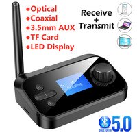 Bluetooth 5,0 передатчик приемник TF карта оптический коаксиальный AUX 3,5 мм RCA Громкая связь беспроводной аудио адаптер ТВ ПК автомобильный динамик 1005003728374735