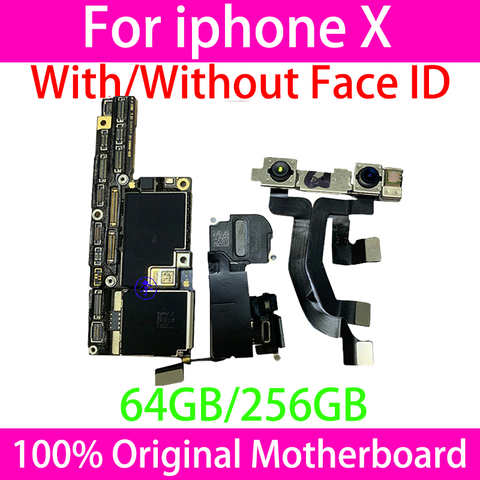 100% оригинальная материнская плата для iphone x, разблокированная материнская плата для iphone x с распознаванием лица с полными чипами, чистая iCloud 1005003740542835