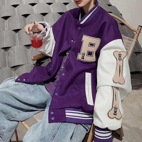 Куртка-бомбер женская кожаная в стиле хип-хоп с надписью 1005003741361291