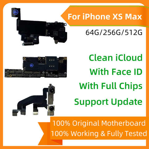 100% Оригинальный Бесплатный iCloud для iPhone Xs Max материнская плата с/без Face ID разблокированная логическая плата поддержка обновления IOS для iphone xsmax 1005003744966623