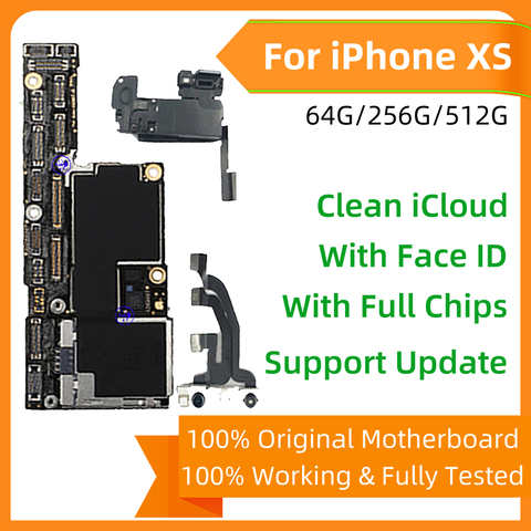 Оригинальный Бесплатный iCloud для iPhone XS материнская плата с/без Face ID разблокированные полные чипы Логическая плата для iPhoneXS материнская плата обновление ios 1005003744997706