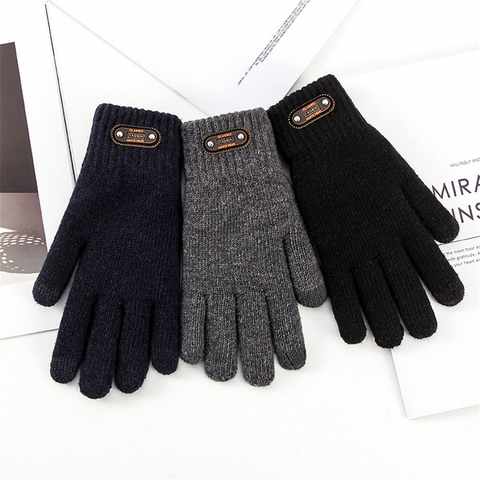 Зимние осенние мужские вязаные перчатки варежки с пальцами для сенсорного экрана высококачественные шерстяные мужские эластичные варежки 1005003754445114