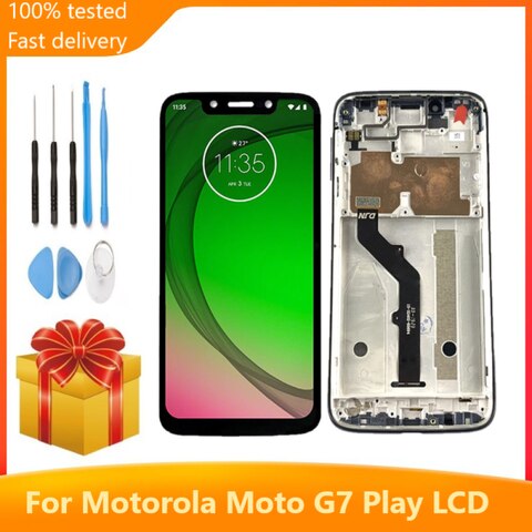 Оригинальный ЖК-дисплей с рамкой 5,7 дюйма для Motorola Moto G7 Play, ЖК-дисплей с дигитайзером экрана в сборе, замена для Motorola G7 Play 1005003765277368