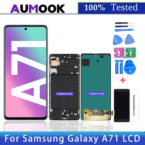 6,4 супер AMOLED дисплей для Samsung Galaxy A71 ЖК сенсорный экран дигитайзер в сборе с рамкой для A715 A715F A715W A715X экран 1005003771817446