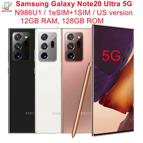 Оригинальный разблокированный телефон Samsung Galaxy Note 20, Note20, телефон с ультратонкой строчкой, N986U1, 6,9 дюйма, 12 Гб ОЗУ, 128 Гб ПЗУ, Snapdragon NFC, Мп + 12 Мп + 12 МП 1005003773670167