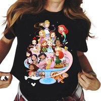 Женская футболка с изображением Принцессы Диснея, Милая женская футболка с изображением снежно-Белоснежки, женская футболка с изображением милой мультяшной девочки, топ с изображением аниме, женская футболка 1005003774893515