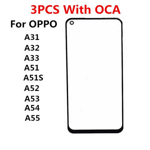 Передний экран для OPPO A31, A32, A33, A51, A51S, A52, A53, A53S, A54, A54S, A55, 4G, зеркальная сенсорная панель, ЖК-дисплей, стеклянная Запасная часть + OCA 1005003780718671