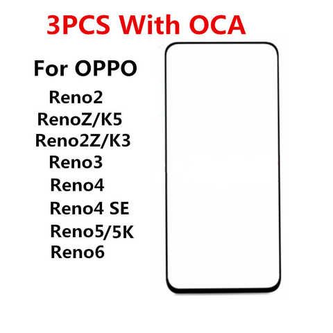 Передний экран Reno5 для OPPO Reno Z K5 K3 2 2Z 3 4 SE 5 Lite 6 4G 5G, сенсорная панель, ЖК-дисплей, Стеклянные запасные части для замены + OCA 1005003780839944