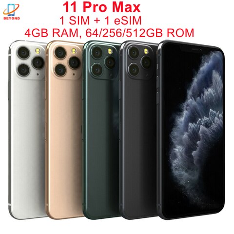 Разблокированный сотовый телефон Apple iPhone 11 Pro Max ProMax, 6,5 дюйма, Face ID, оригинальная ОЗУ 4 Гб ПЗУ, 64/256/512 ГБ, IOS, 4G, LTE 1005003780932129