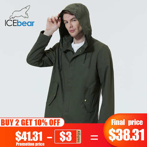 ICEbear 2022 Мужская короткая ветровка осенний стильный тренч с капюшоном модная мужская брендовая одежда MWF20701D 1005003782881102