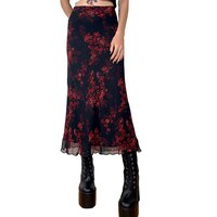Женская длинная юбка в готическом стиле, элегантная винтажная юбка с цветочным принтом для повседневной носки и свидания, модель y2k на весну и осень 1005003800147429