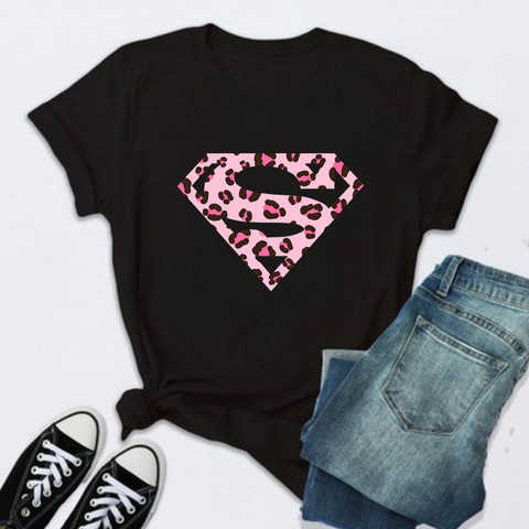 Женская футболка с коротким рукавом, розовая Повседневная футболка с леопардовым принтом в стиле Харадзюку, 2022 1005003808671107