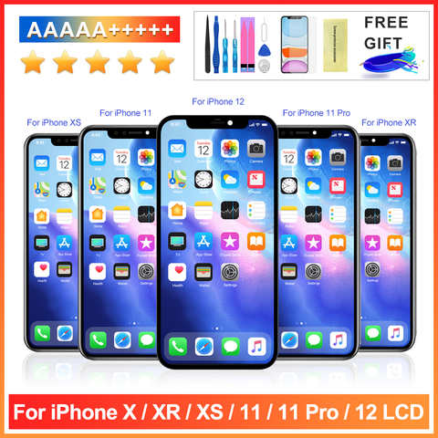 100% Новый OLED ЖК-дисплей для iPhone X OLED дисплей 12Pro XSMax XR Xs сенсорный экран дигитайзер в сборе 11 Pro Max Замена ЖК-экрана 1005003812576390