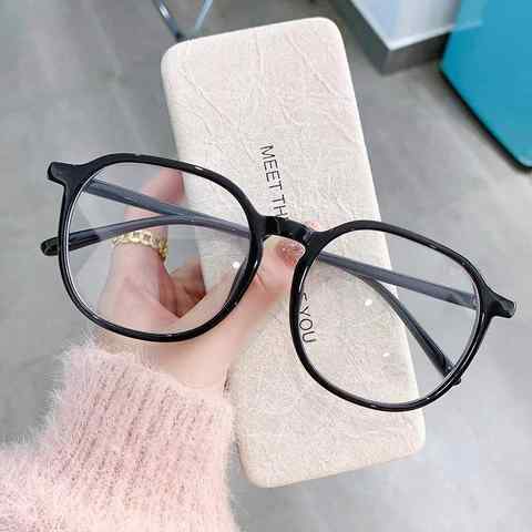 Новые очки с защитой от синего света для мужчин и женщин плоская зеркальная Корейская версия Модные ретро простые очки с большой оправой Тонкая оправа 1005003818208680