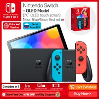 Nintendo Switch OLED Белый набор Синий и красный набор 7-дюймовый OLED-экран 64 ГБ встроенной памяти Игровые приставки Joy Con 1005003828070256
