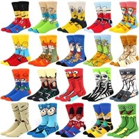Модные мужские повседневные носки, модные женские индивидуальные носки с героями мультфильмов, высококачественные носки для взрослых с прошитым рисунком 1005003835977056