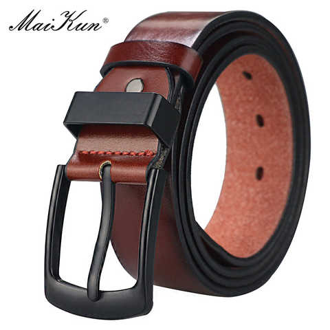 Мужской широкий кожаный ремень Maikun, винтажный, Повседневный, с черной пряжкой с язычком, для студентов 1005003846680255