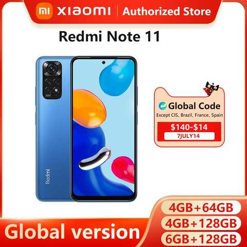 Смартфон Xiaomi Redmi Note 11, Snapdragon 680 восемь ядер, 33 Вт Pro, быстрая зарядка, четыре камеры 50 МП 1005003850387042