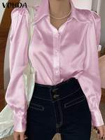 Рубашка VONDA Женская с длинным рукавом, на пуговицах, с лацканами 1005003855808526