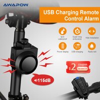 Сигнализация велосипедная Awapow Беспроводная с USB-зарядкой и защитой от кражи 1005003874241448