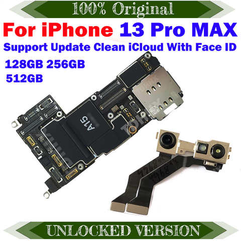 Оригинальная разблокированная материнская плата 100% для iPhone 13 Pro max, материнская плата с полными ЧИПАМИ IOS, чистая логическая плата iCloud, Face ID протестирована 13ProMax 1005003875012500