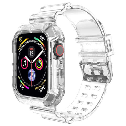 Чехол для Apple Watch Series 8 7 6 SE 5 4 49 мм 45 мм 44 мм 42 мм 41 мм, пластиковый прозрачный ремешок для iwatch 3 38 мм 40 мм 1005003878080374