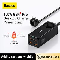 Настольное зарядное устройство Baseus 100 Вт GaN3 Pro, сетевой фильтр, зарядная станция, быстрое зарядное устройство для iPhone 15 14 13 Pro Max Xiaomi Samsung, ноутбука 1005003887368405